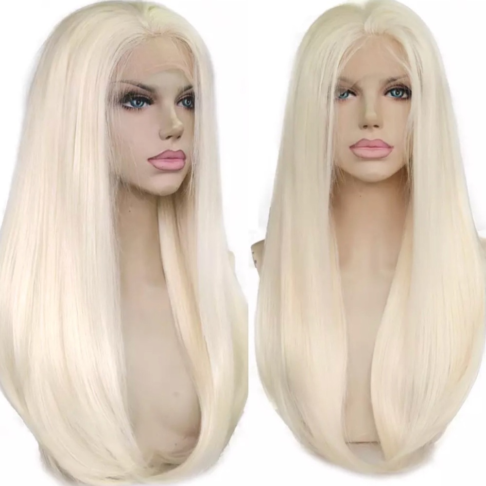 ☀️CORRINE 18” PLATINUM BLONDE LACE-FRONT  WIG☀️